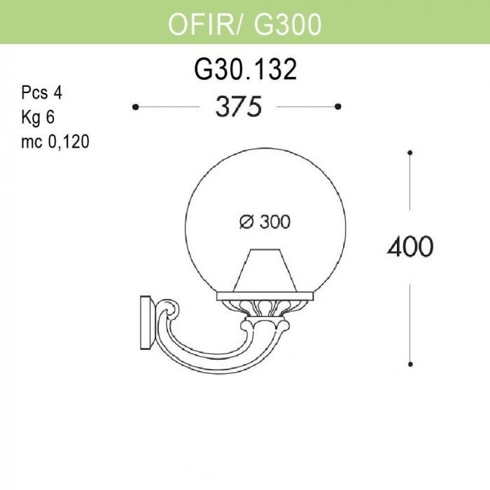 

Настенный светильник уличный Fumagalli Globe 300 G30.132.000.VZE27