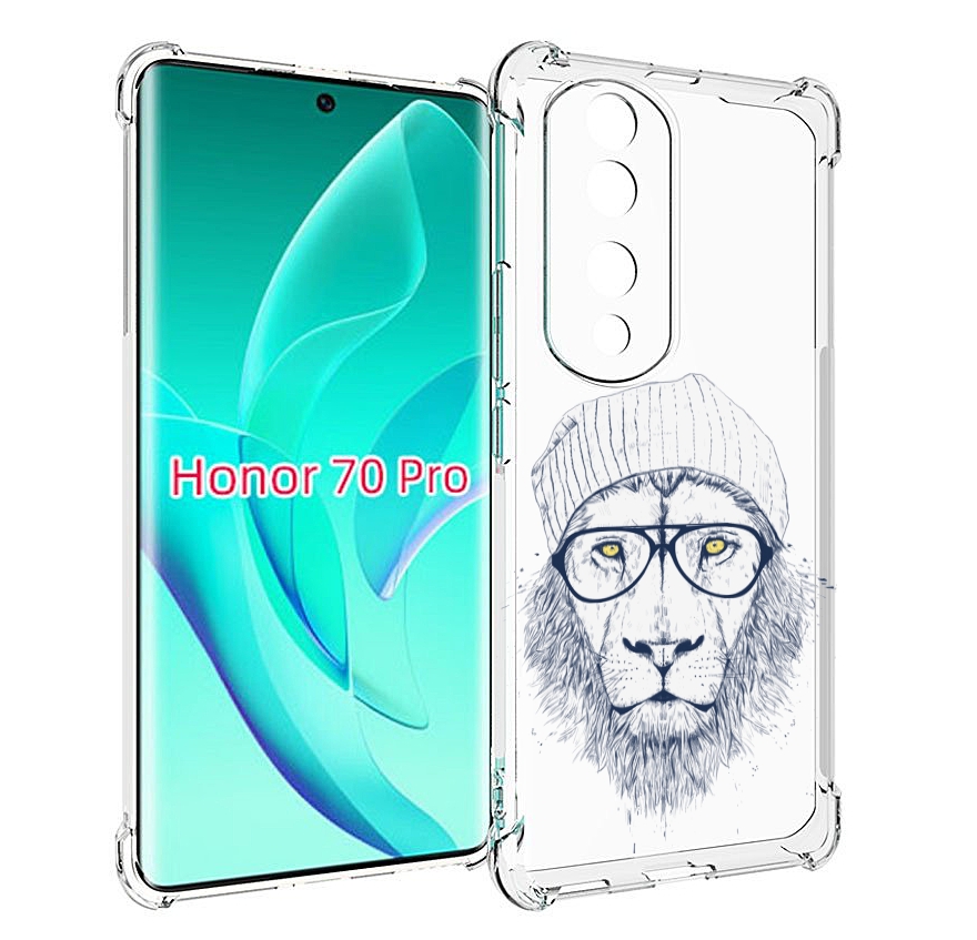 

Чехол MyPads хиппи лев для Honor 70 Pro / 70 Pro Plus, Прозрачный, Tocco