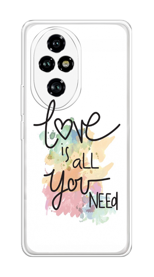 

Чехол на Honor 200 Pro "Love is all you need", Белый;черный;зеленый, 6124850-1