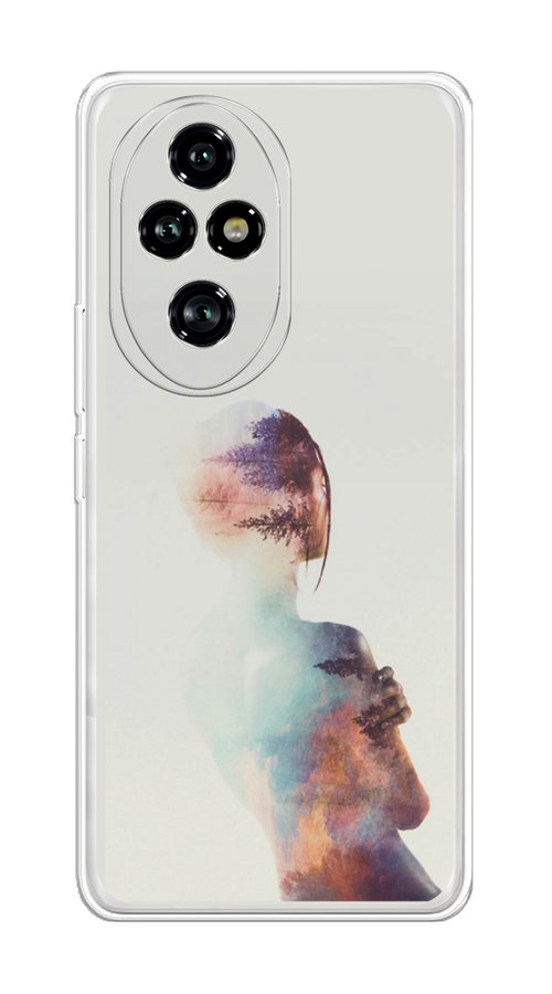 

Чехол на Honor 200 Pro "Девушка-лес", Розовый;голубой;серый, 6124850-1
