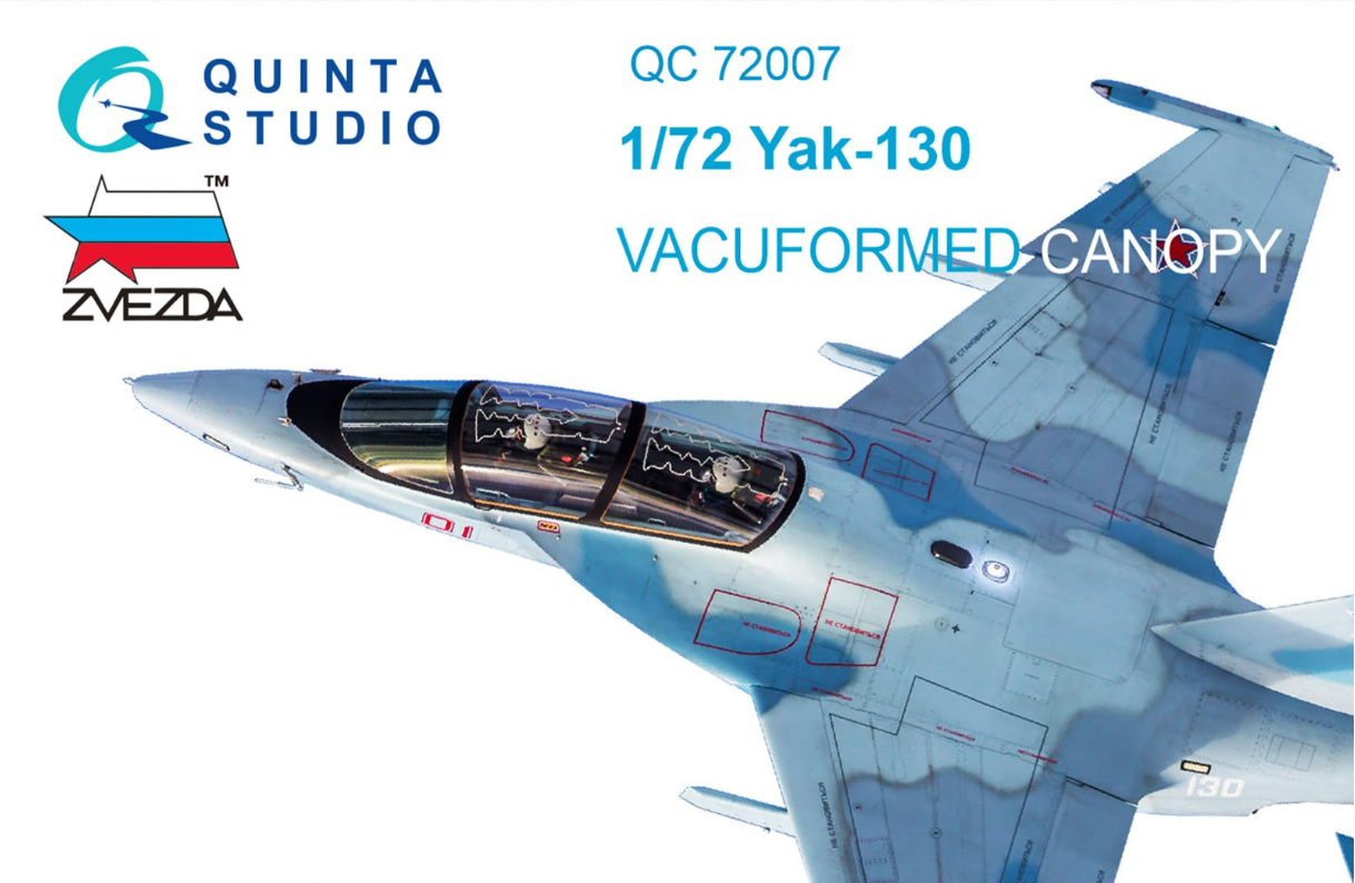 

QC72007 1:72 Набор остекления для модели Як-130 с дет.шнуром для модели фирмы Звезда