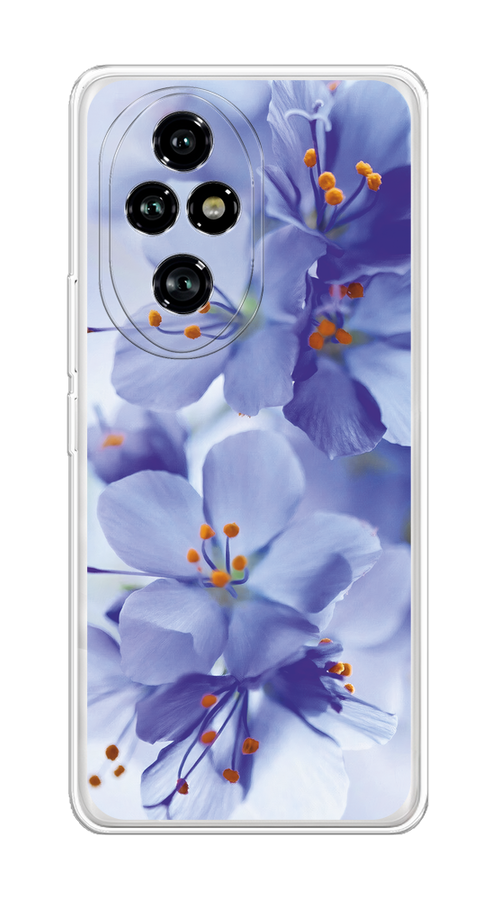 

Чехол на Honor 200 Pro "Фиолетовые цветки", Фиолетовый;синий, 6124850-1