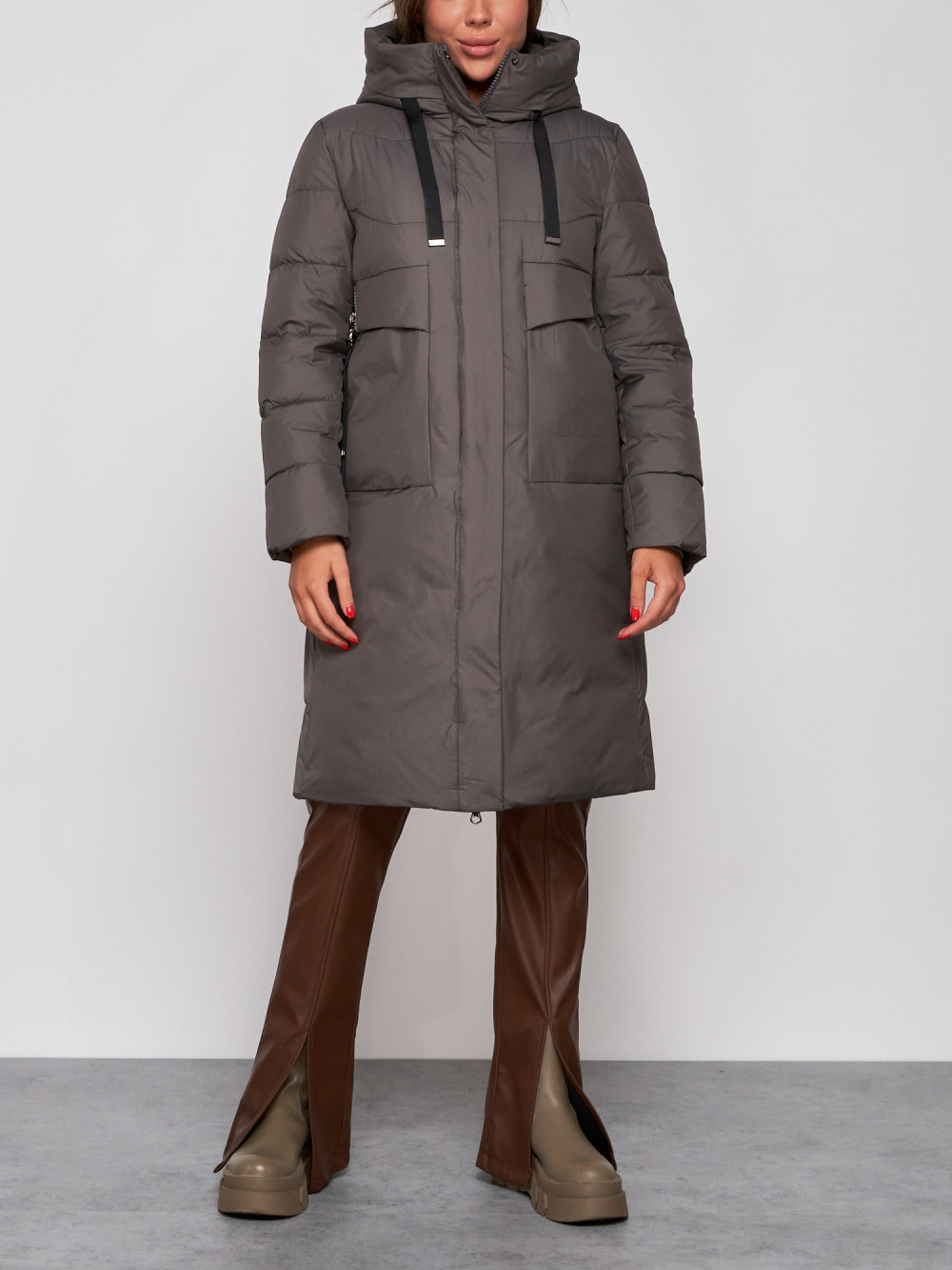 

Пальто женское NoBrand AD52331 серое S, Серый, AD52331