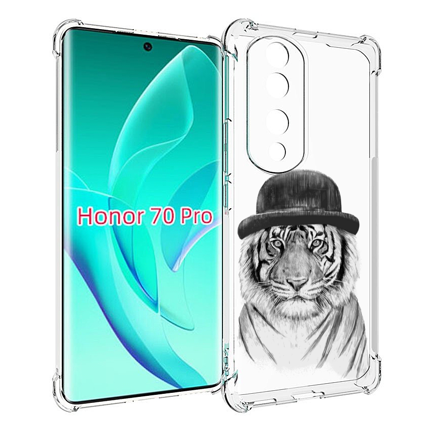 

Чехол MyPads тигр британец для Honor 70 Pro / 70 Pro Plus, Прозрачный, Tocco