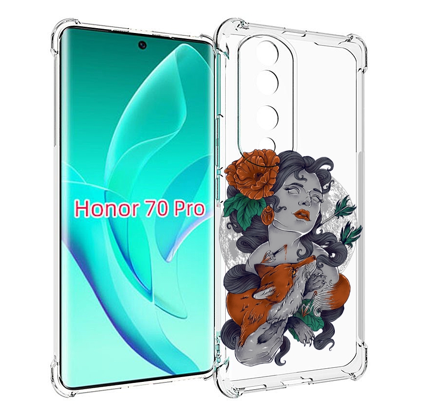 

Чехол MyPads темная девушка с лисой для Honor 70 Pro / 70 Pro Plus, Прозрачный, Tocco