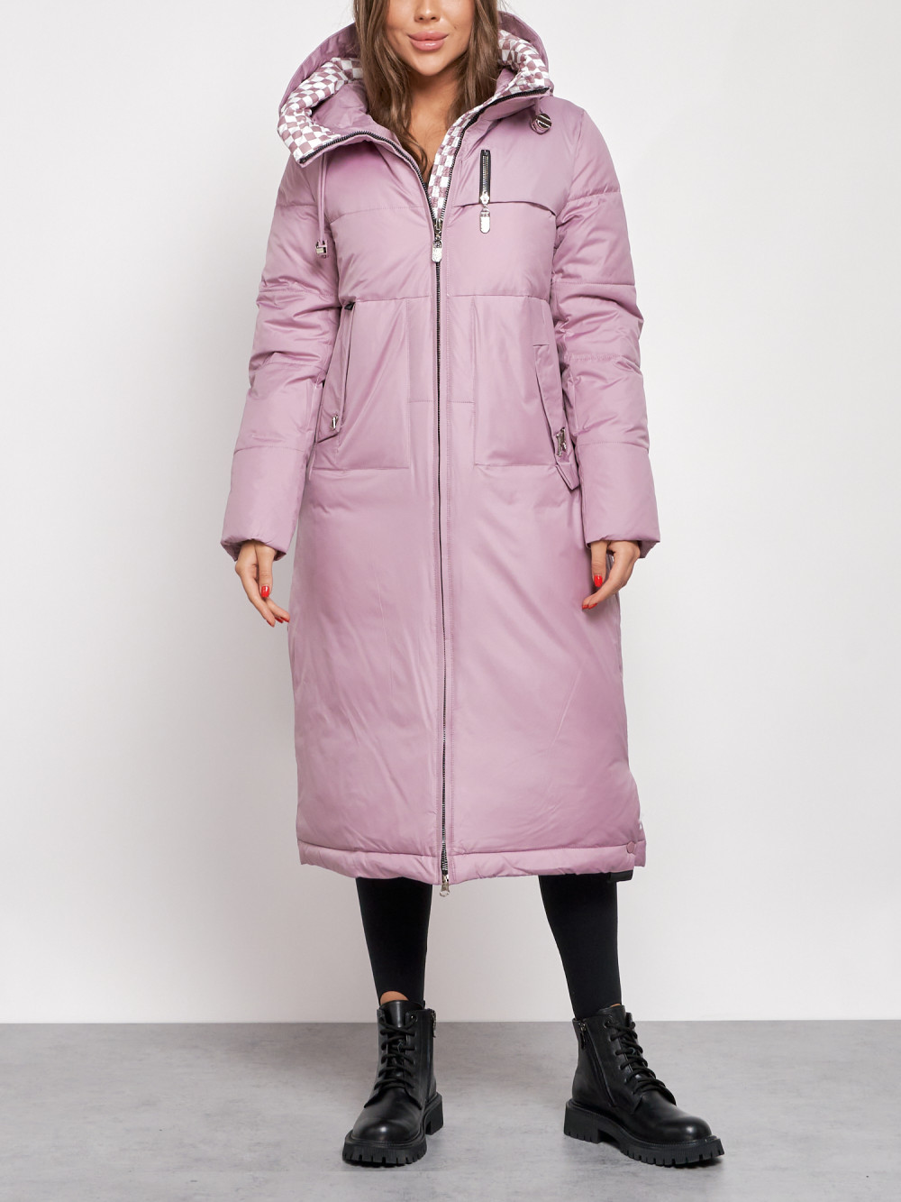 Пальто женское NoBrand AD59120 фиолетовое S