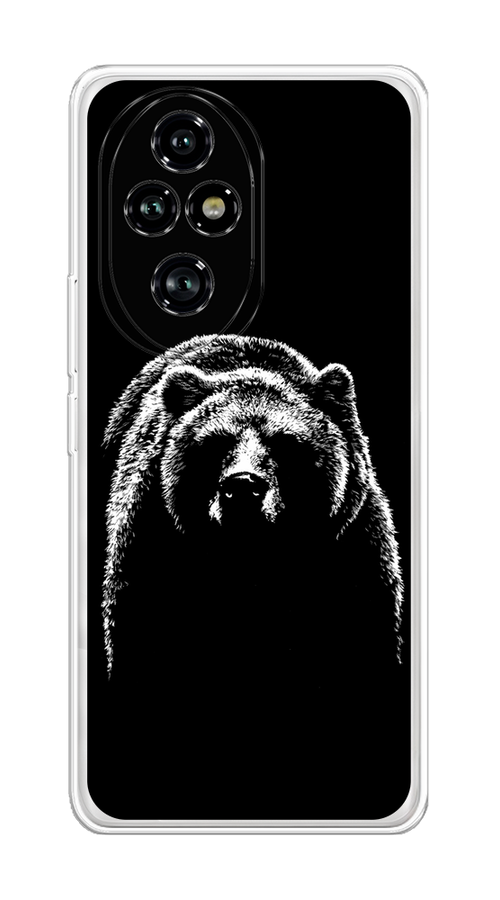 

Чехол на Honor 200 Pro "Медведь в ночи", Белый;черный, 6124850-1