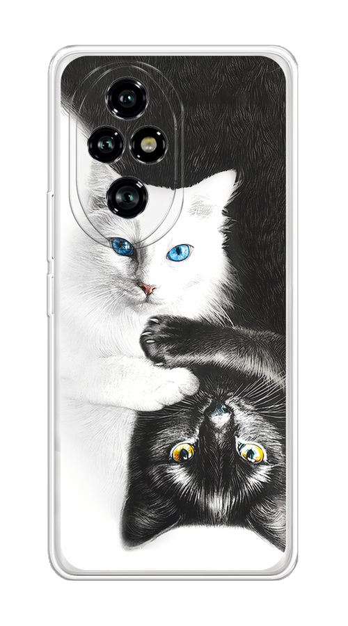 

Чехол на Honor 200 Pro "Коты Инь-Янь", Черный;белый;голубой, 6124850-1