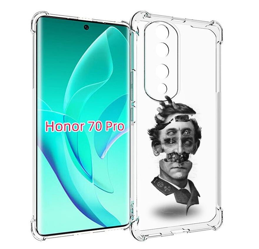 

Чехол MyPads страшное лицо абстракция для Honor 70 Pro / 70 Pro Plus, Прозрачный, Tocco