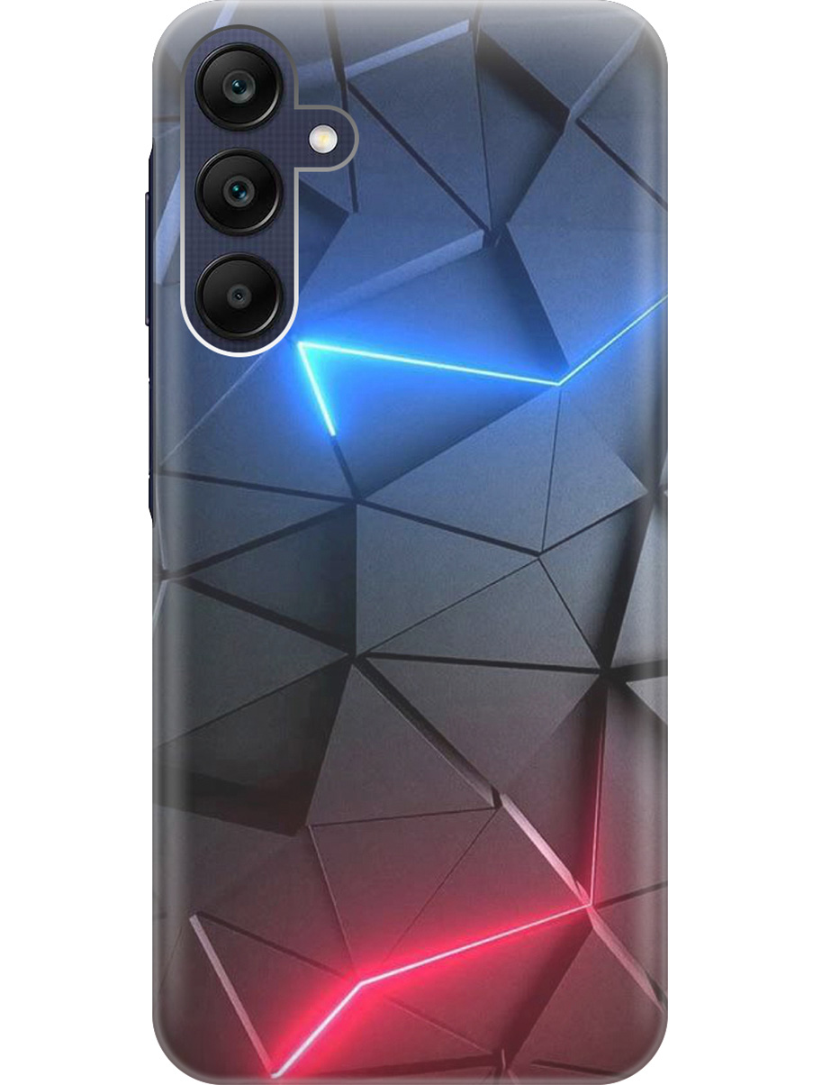 

Силиконовый чехол на Samsung Galaxy A25 с рисунком "Графитовые грани", Серый;синий, 20012134