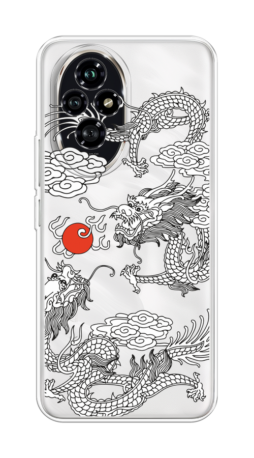 

Чехол на Honor 200 "Драконы с ножом", Прозрачный;черный;белый, 6124750-1