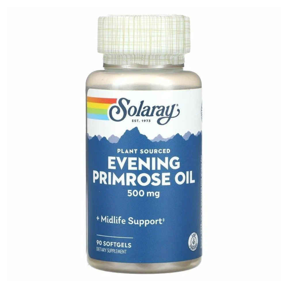 Купить High Potency Evening Primrose, 90ct 500mg, Масло примулы вечерней Solaray High Potency Evening Primrose, 500мг, 90 капсул