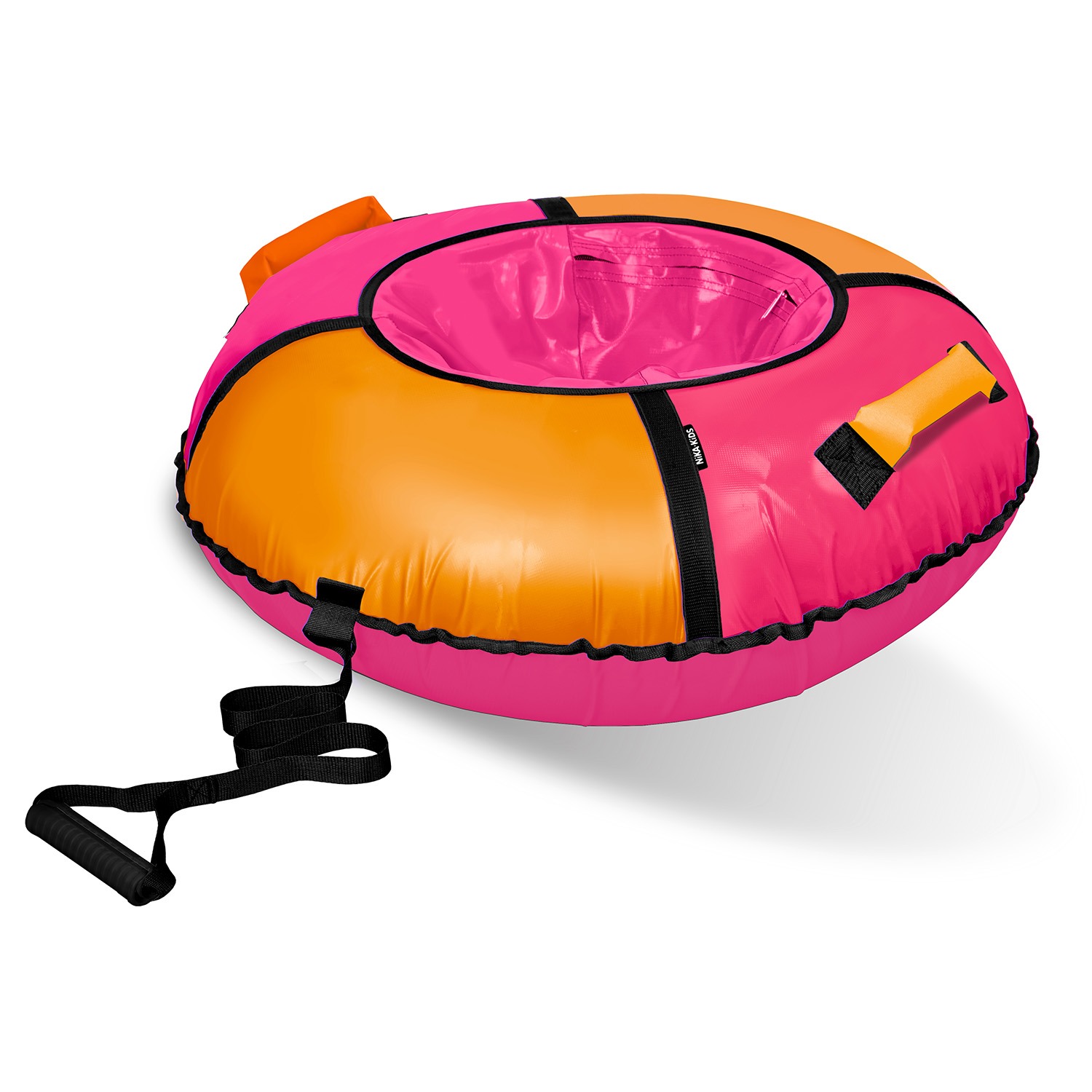 Тюбинг ватрушка Nika Классик ТБ1К-110/РО розовый/оранжевый надувная песочница с блестками 60х45 см ярко розовый