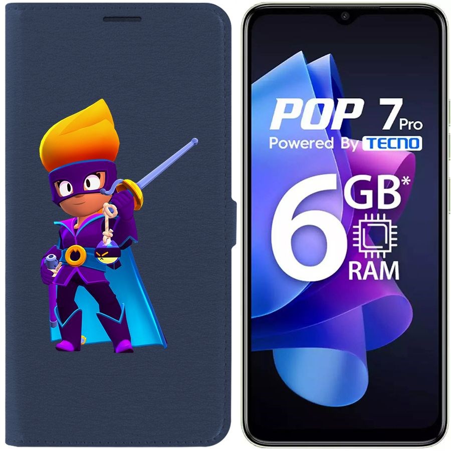 

Чехол-книжка Eco Book для Tecno Pop 7 Pro Brawl Stars-Амбер де Ла Вега