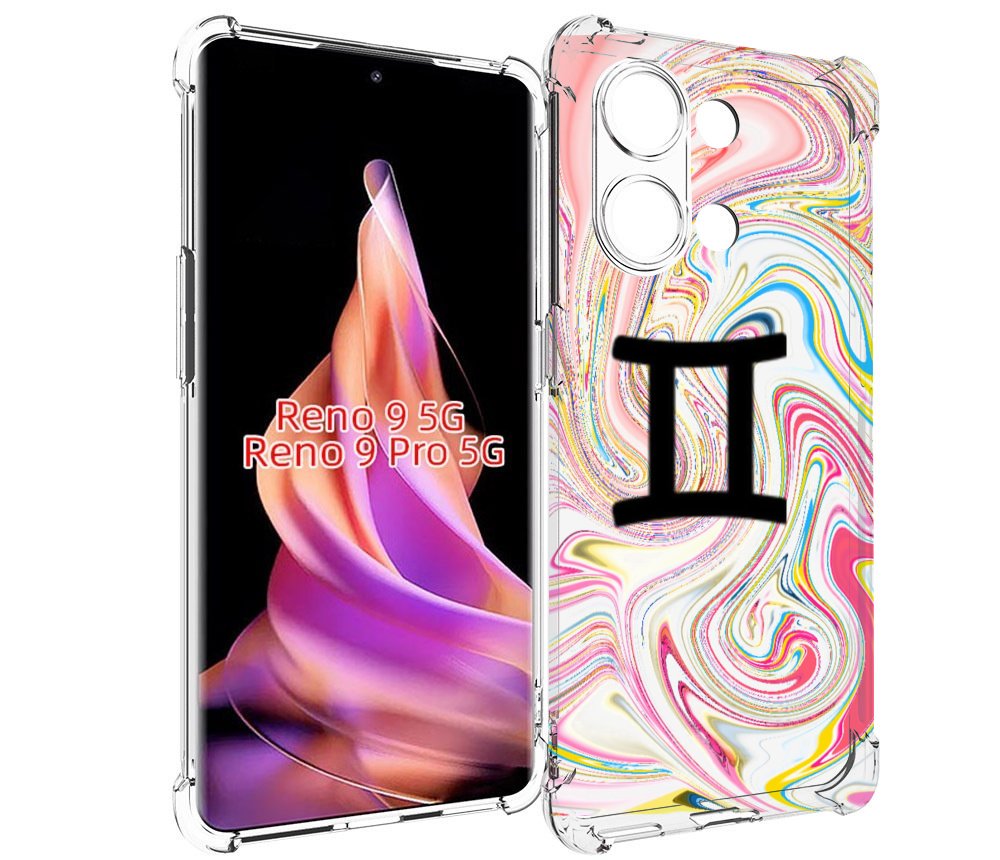 

Чехол MyPads знак зодиака близнецы 2 для Oppo Reno 9/Reno 9 Pro, Прозрачный, Tocco