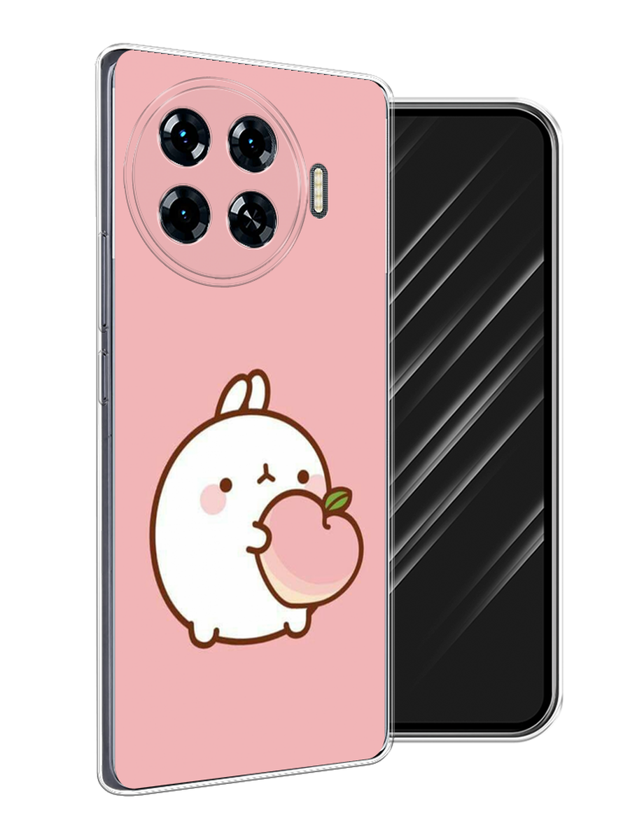

Чехол Awog на Tecno Spark 20 Pro Plus "Кролик с персиком", Розовый;бежевый, 305050-1