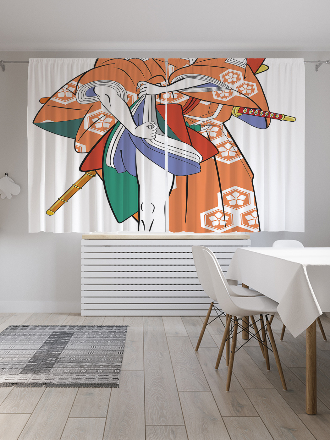 

Шторы с фотопечатью JoyArty "Актер кабуки" из сатена, 290х180 см