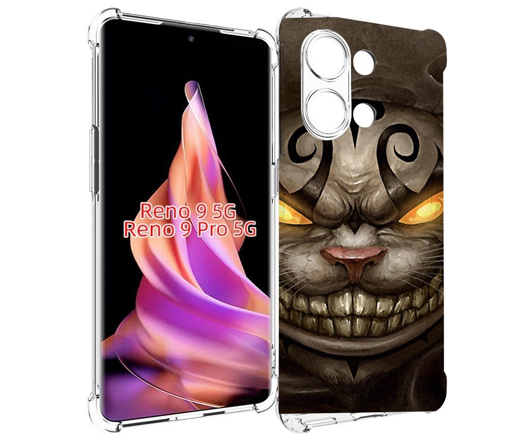 

Чехол MyPads злой котик с желтыми глазами для Oppo Reno 9/Reno 9 Pro, Прозрачный, Tocco