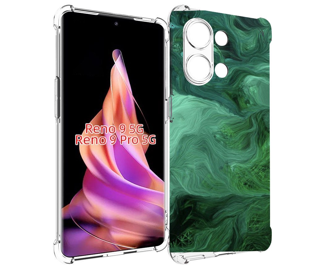 

Чехол MyPads зеленые нити для Oppo Reno 9/Reno 9 Pro, Прозрачный, Tocco