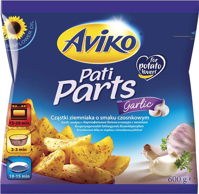 

Картофельные дольки Aviko в кожуре с чесноком быстрозамороженный 600 г