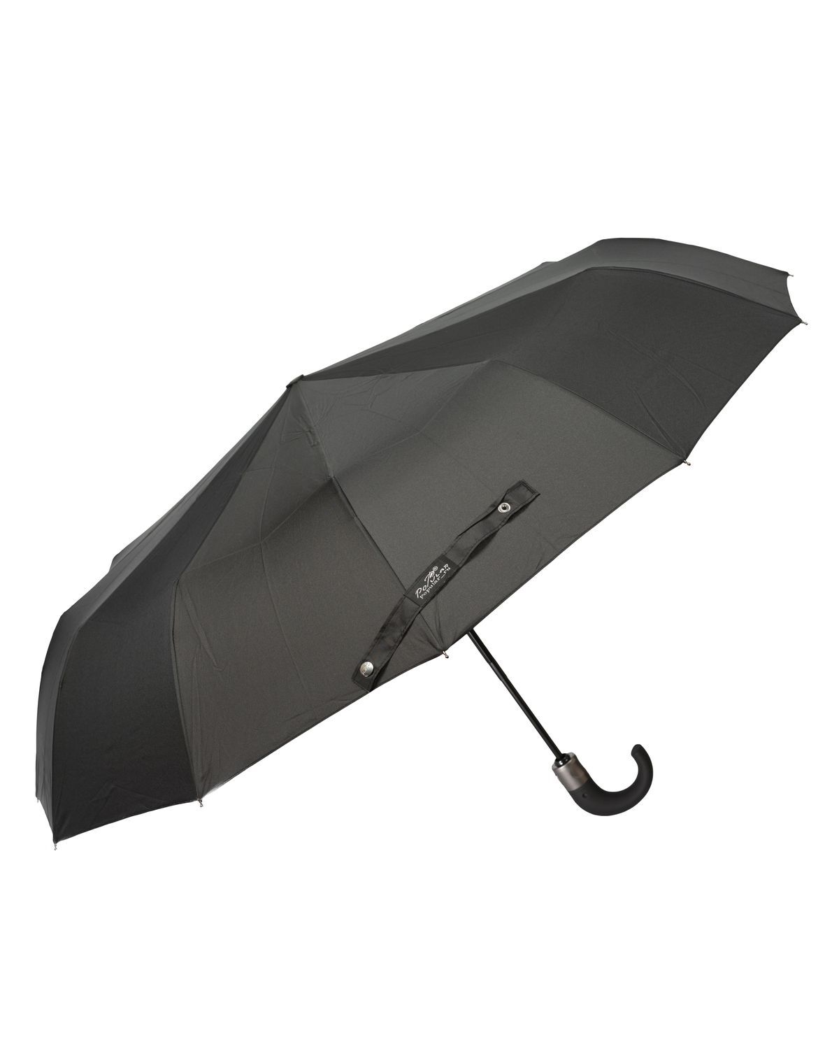 Мужской зонт Popular Umbrella 2600J с черным телом и крючкообразной ручкой.