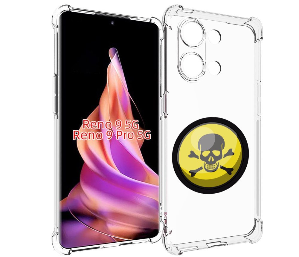 

Чехол MyPads желтый-череп для Oppo Reno 9/Reno 9 Pro, Прозрачный, Tocco