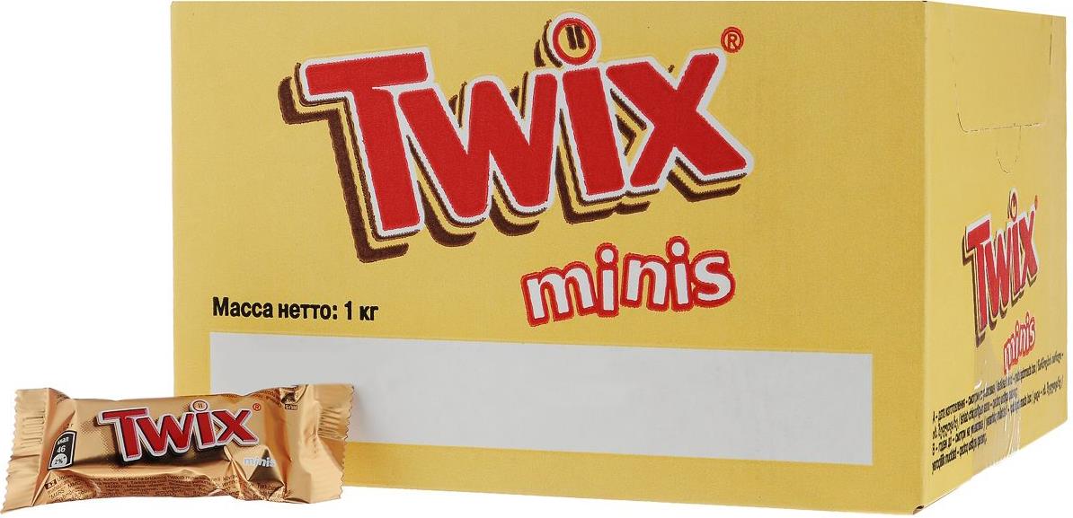 фото Шоколадные батончики twix minis молочные 1 кг