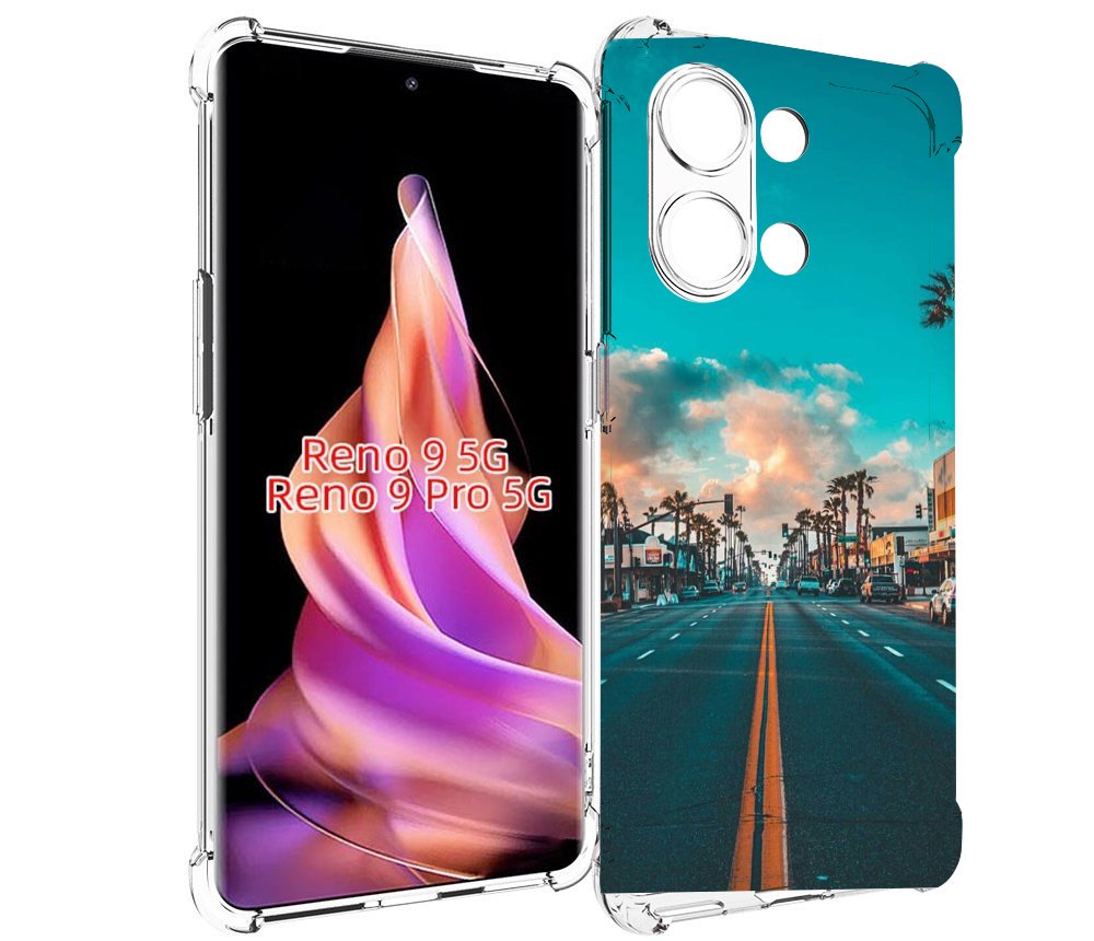 

Чехол MyPads дорога-в-лос-анджелес для Oppo Reno 9/Reno 9 Pro, Прозрачный, Tocco