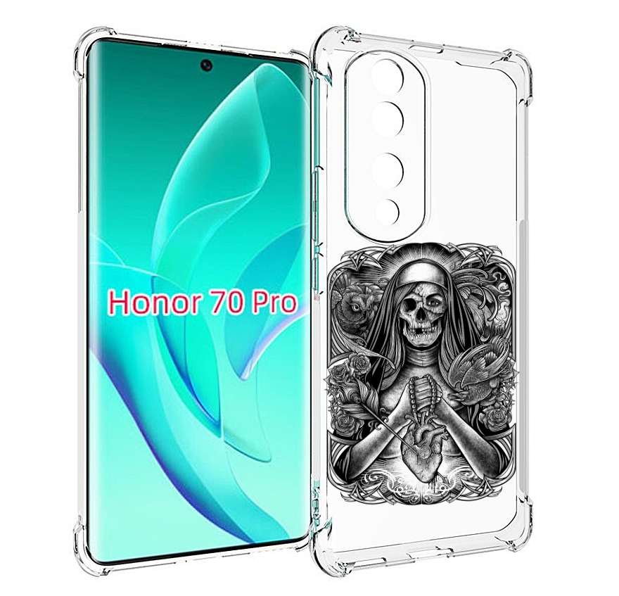 

Чехол MyPads скелет с сердцем для Honor 70 Pro / 70 Pro Plus, Прозрачный, Tocco