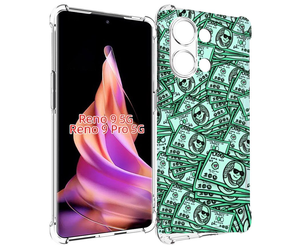 

Чехол MyPads доллары картинка для Oppo Reno 9/Reno 9 Pro, Прозрачный, Tocco