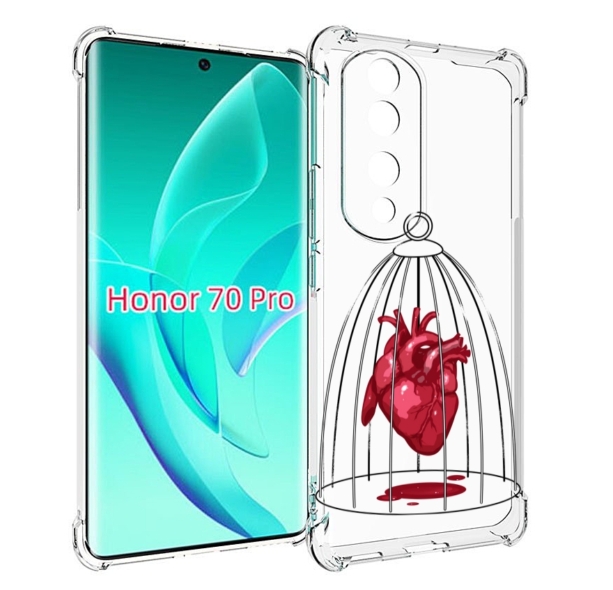 

Чехол MyPads сердце в клетке для Honor 70 Pro / 70 Pro Plus, Прозрачный, Tocco