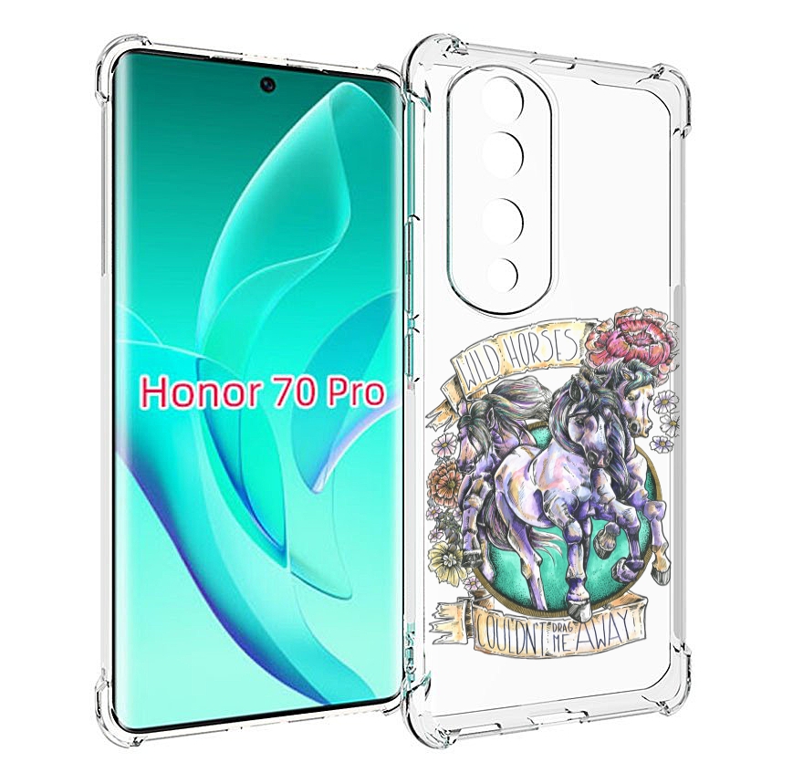 

Чехол MyPads рисунок коней в цветах для Honor 70 Pro / 70 Pro Plus, Прозрачный, Tocco