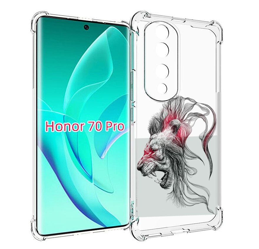 

Чехол MyPads разъяренный лев для Honor 70 Pro / 70 Pro Plus, Прозрачный, Tocco