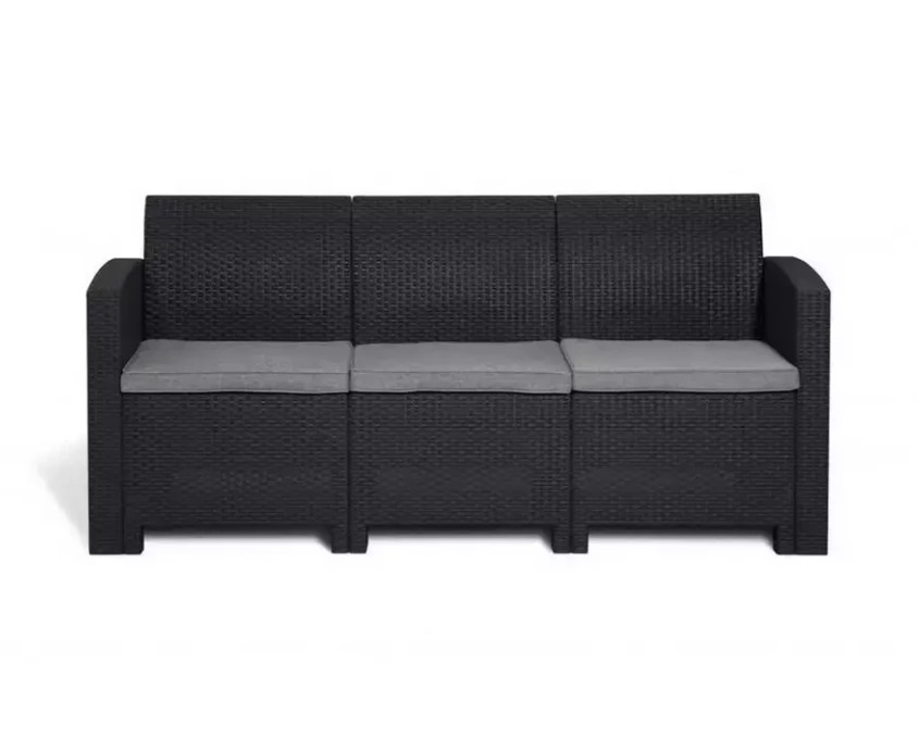Садовый диван Idea LIFE 3 цвет пластика: темно-серый / подушек: светло-серый