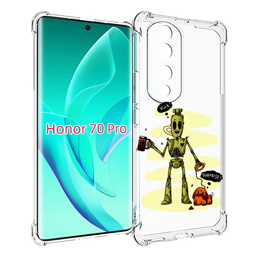 

Чехол MyPads прикольный робот для Honor 70 Pro / 70 Pro Plus, Прозрачный, Tocco