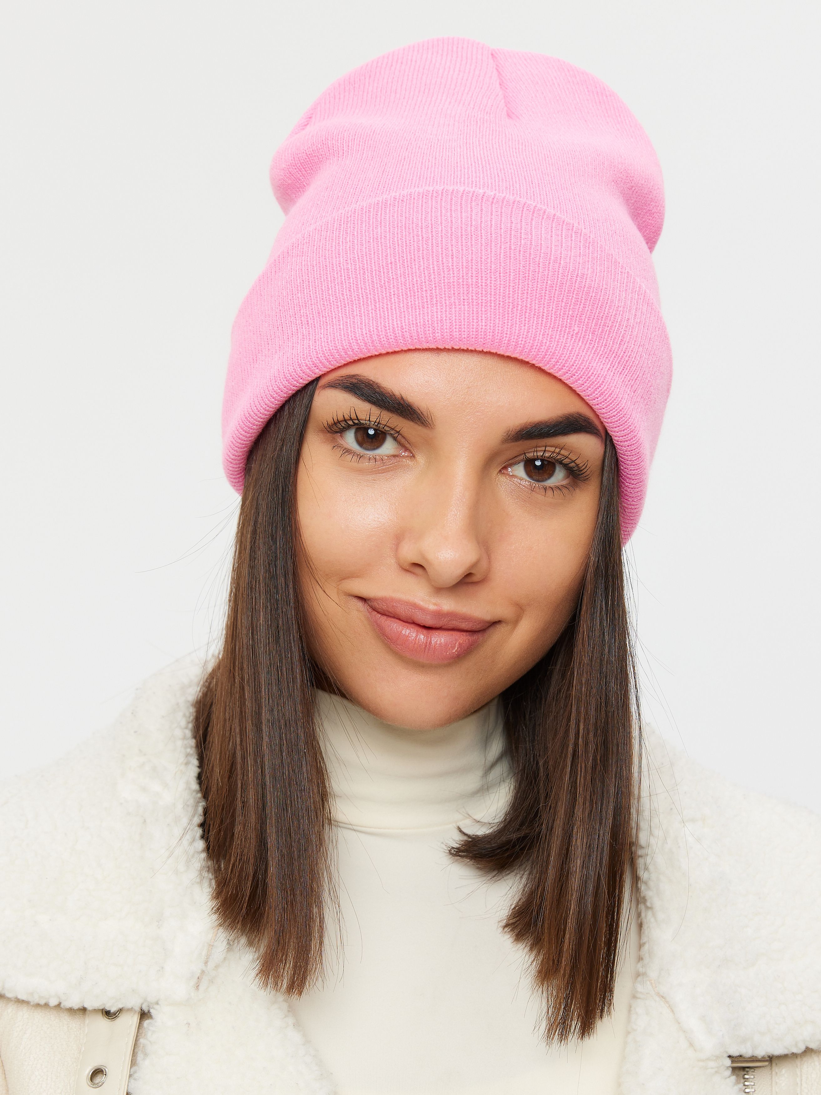 Шапка бини женская WLOO Tacheng Tiancheng Trade светло-розовая one size