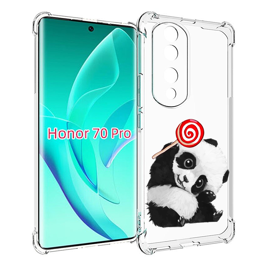 

Чехол MyPads панда с леденцом для Honor 70 Pro / 70 Pro Plus, Прозрачный, Tocco
