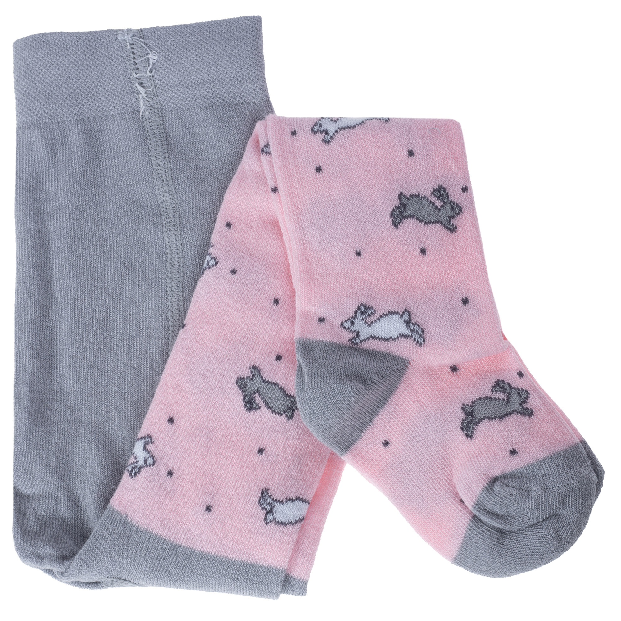 Колготки детские Борисоглебский трикотаж 7С55, розово-серые, размер 74-80