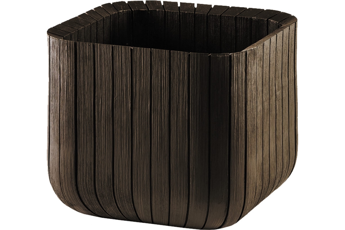 

Цветочное кашпо Keter Cube planter 17202066 24 л коричневый 1 шт., Cube planter