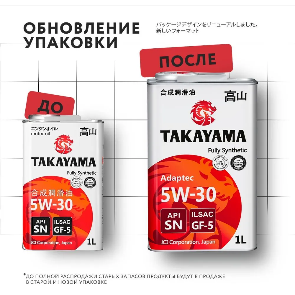 

Моторное масло TAKAYAMA Аdарtес 5W-30 Gf-5 Sn 1л