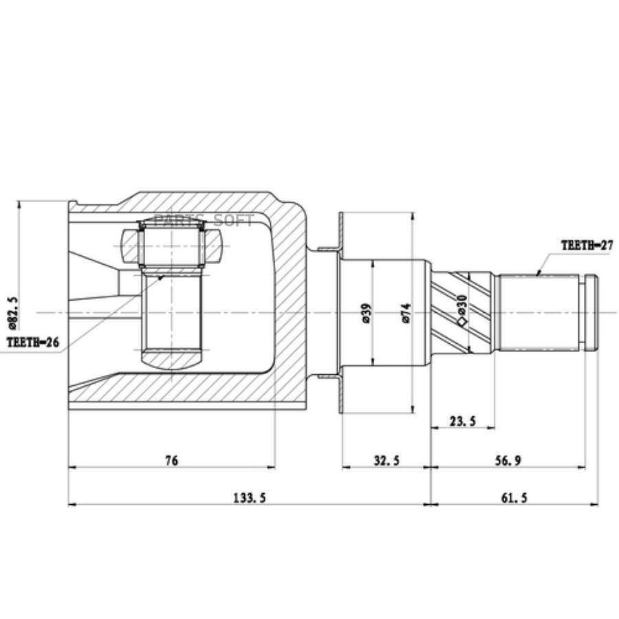 

ZIKMAR 'Z87606R Шрус Внутренний 1шт