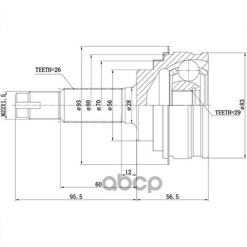 

ZIKMAR Z87013R ШРУС наружный () 1шт