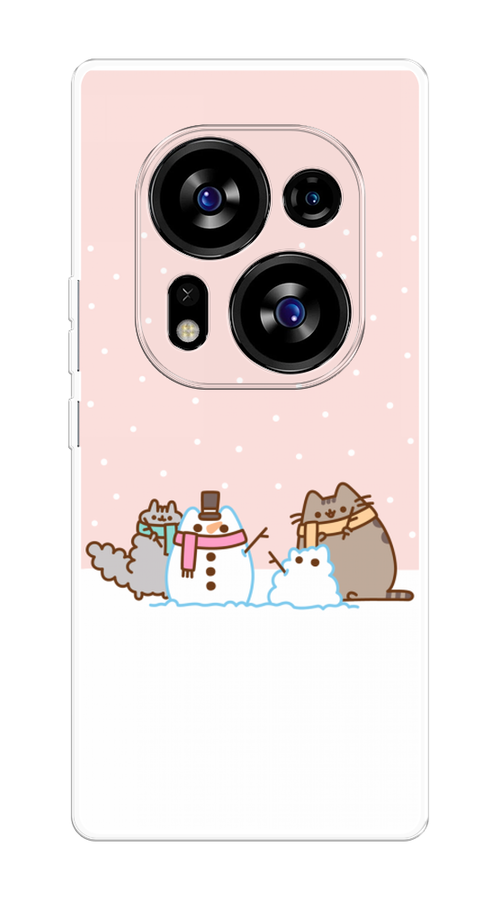 

Чехол на Tecno Phantom X2/X2 Pro "Котики в снегу", Розовый;белый;серый, 303350-5
