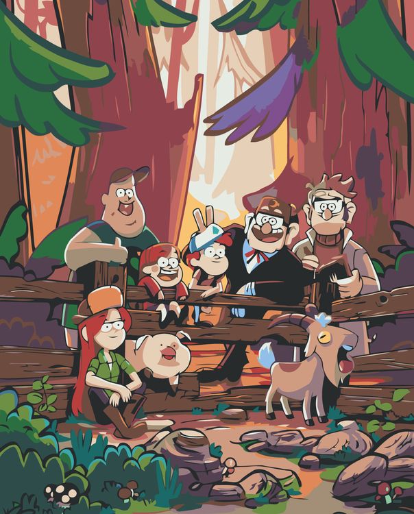 

Картина по номерам Живопись по Номерам «Gravity Falls Гравити Фолз: Персонажи», Gravity Falls Гравити Фолз: Персонажи