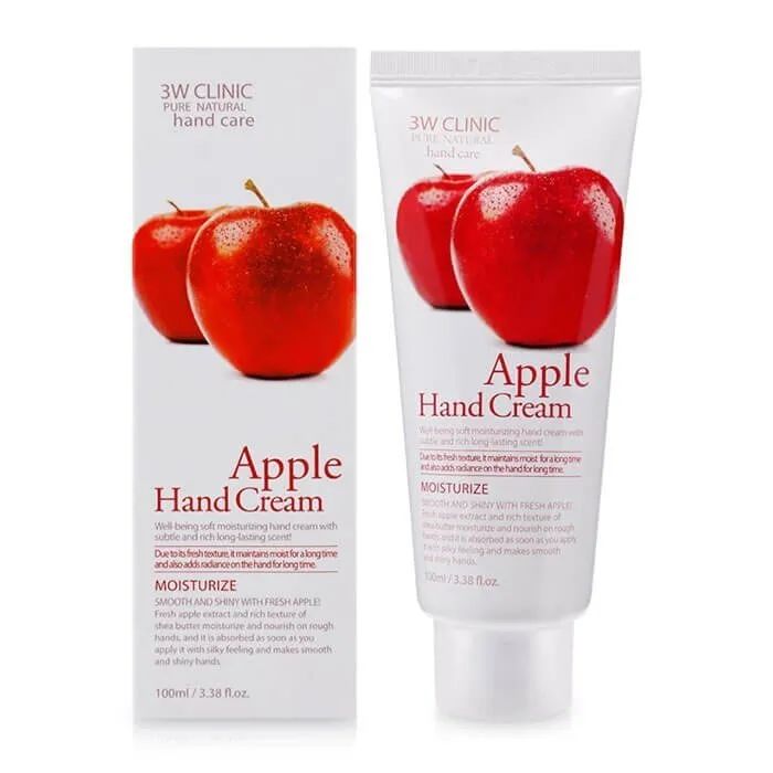 Крем 3W Clinic Moisturizing Apple Hand Cream для рук с экстрактом яблока, 100 мл освежающий шампунь btpeel для защиты кератина с экстрактом яблока и протеином 200 мл