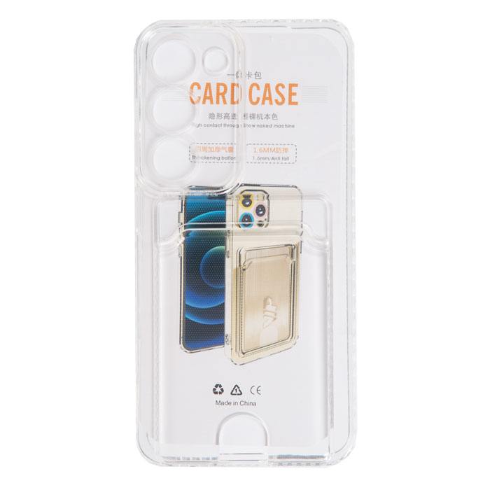 Чехол Card Case для Samsung Galaxy S23 прозрачный силикон, техпак