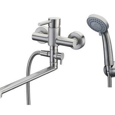 

Смеситель для ванны и душа поворотный излив WasserKRAFT 4202L матовый хром