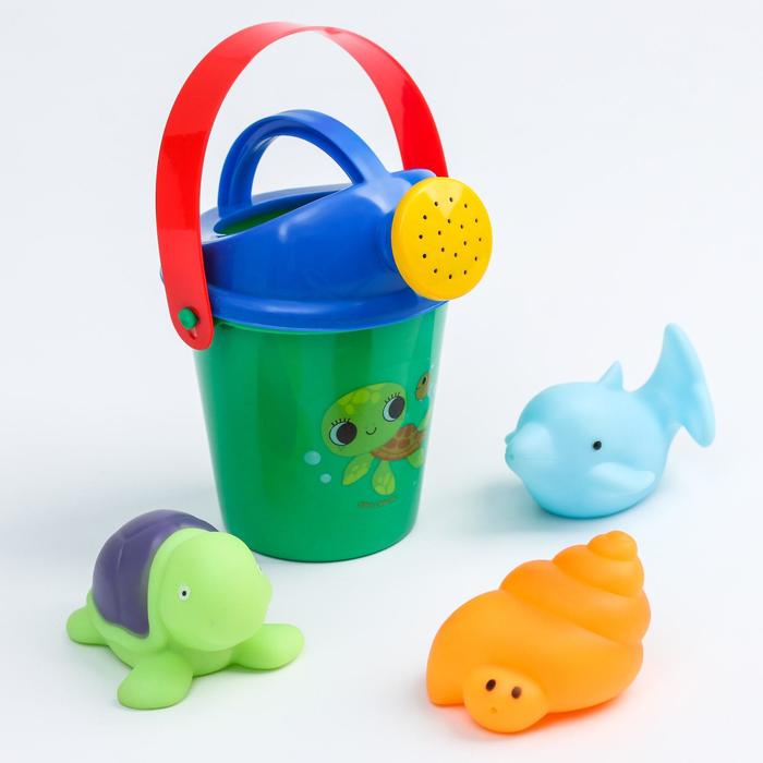 Крошка Я Морские малыши: резиновые игрушки, лейка