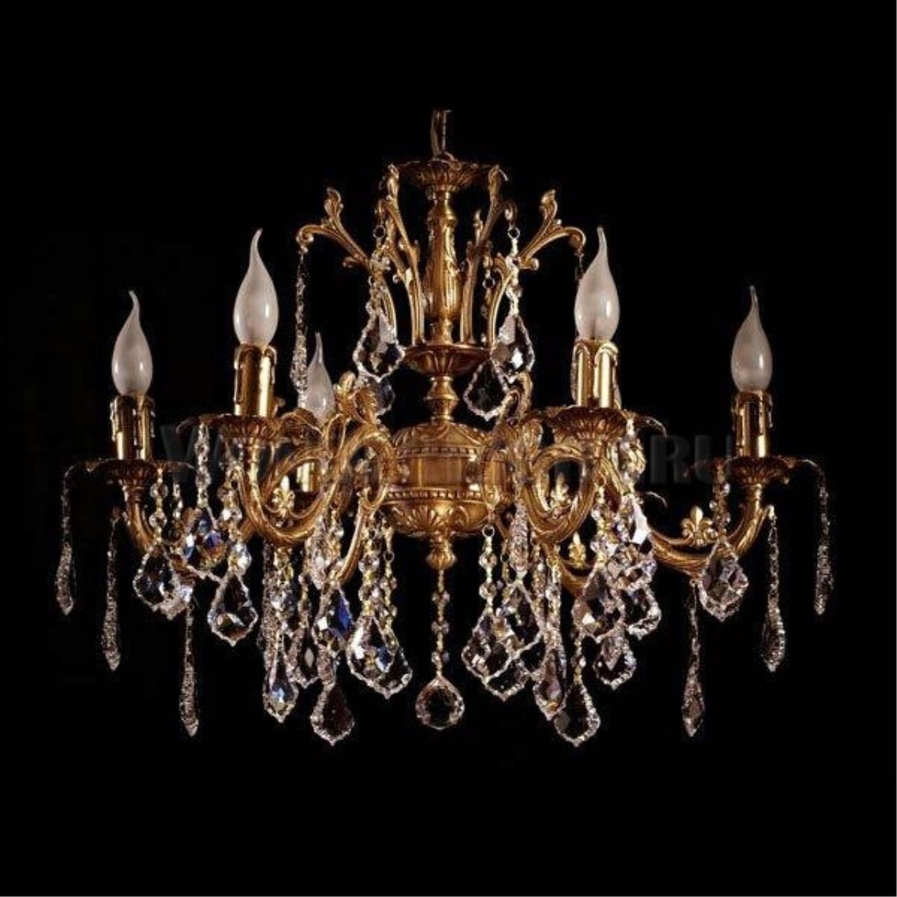 

Светильник подвесной Ambiente by brizzi Granada, 2118/6 AB Leaf crystal, 24W, E14