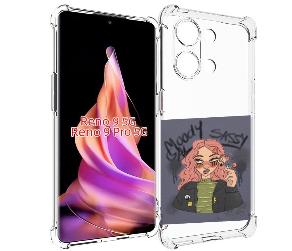 

Чехол MyPads дерзкое-настроение женский для Oppo Reno 9/Reno 9 Pro, Прозрачный, Tocco